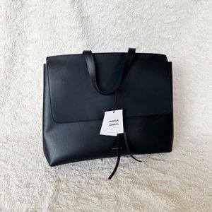 Mansur Gavriel Black Vegetable Tanned Large Lady Bag